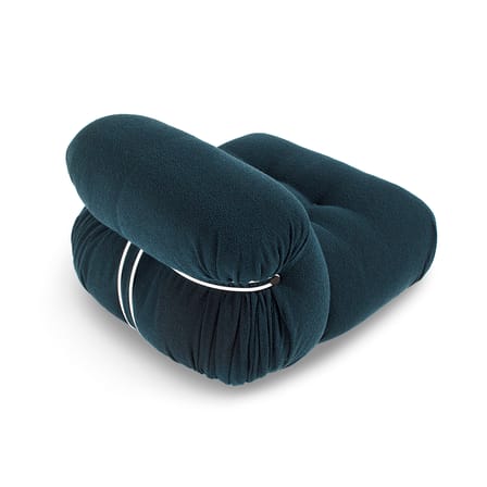 Poltrona imbottita Soriana tessuto blu / Afra & Tobia Scarpa, 1969 - Tessuto bouclé - CASSINA