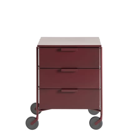Rollcontainer Mobil plastikmaterial violett / 3 Schubladen - Version mattlackiert - Kartell