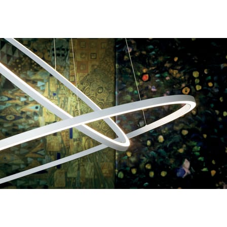 Suspension Ellisse Double LED métal blanc / Ø 135 cm - Nemo