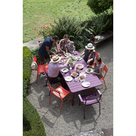 Table rectangulaire Luxembourg métal gris / 165 x 100 cm - 6 à 8 personnes - Fermob