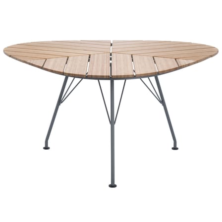Table ronde Leaf gris bois naturel / Bambou - Triangulaire - 146 x 146 x 146 cm - Houe