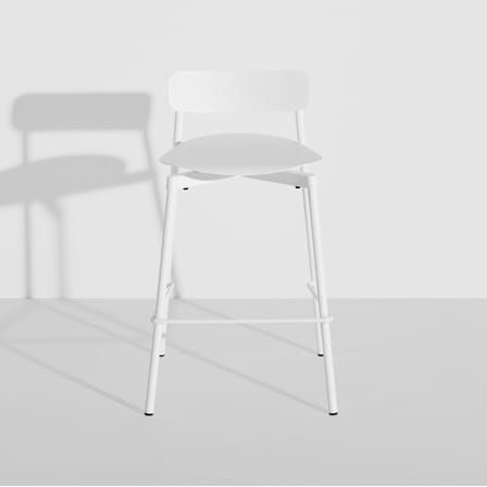Tabouret haut empilable Fromme métal blanc / H 65 cm - Aluminium - Petite Friture