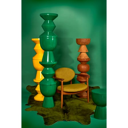 Table d'appoint Skirt bois naturel / Bois sculpté main - Pols Potten