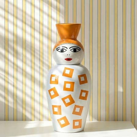 Vase Canopie - Amina céramique orange / Ø 17 x H 41,6 cm - Seletti