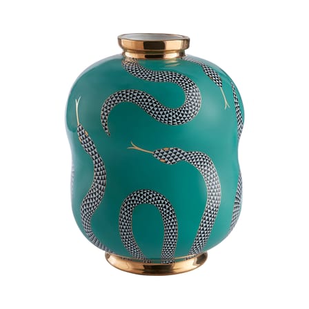 Vase Eden Cinched céramique vert / Ø 24 x H 33 cm - Jonathan Adler