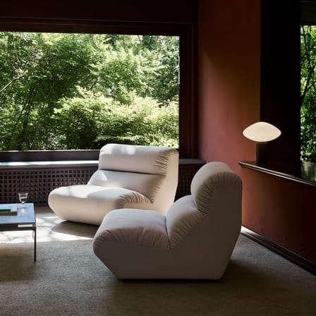 Canapé 2 places Hi Lo - Configuration A tissu blanc / L 220 cm - Modulable - &tradition