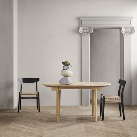 Chaise CH23 bois noir / Hans J. Wegner, 1950 - Corde de papier - CARL HANSEN & SON