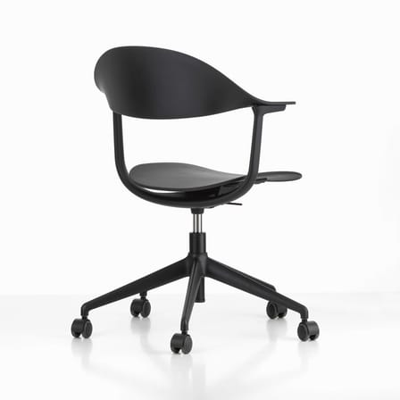 Fauteuil à roulettes Mynt noir / Plastique recyclé - Vitra