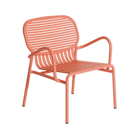 Fauteuil bas empilable Week-end métal orange / Aluminium - Petite Friture
