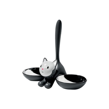 Gamelle Tigrito métal plastique noir / pour chat - Alessi