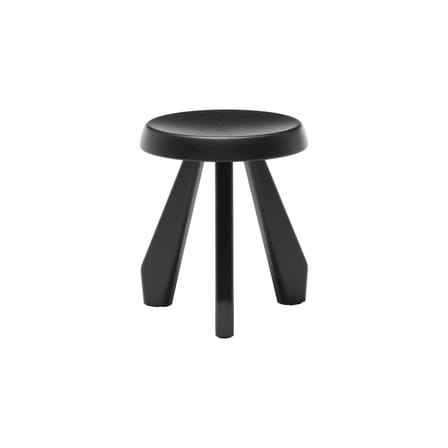 Hocker Méribel holz schwarz / Charlotte Perriand, 1953-61 - Ø 33 x H 38,4 cm - CASSINA