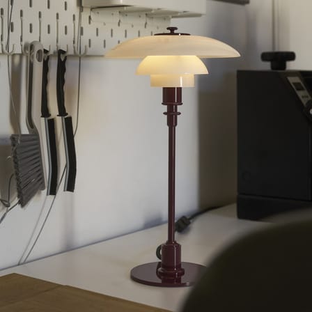 Lampada da tavolo PH 3/2 vetro rosso / Ristampa del 1926 - Louis Poulsen