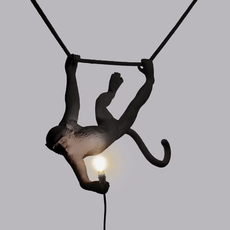 Outdoorlampe Monkey OUTDOOR - Swing plastikmaterial schwarz / L 60 cm - Seletti