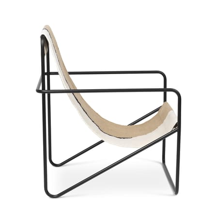 Poltrona Desert tessuto beige / Struttura nera - Bottiglie di plastica riciclate - Ferm Living