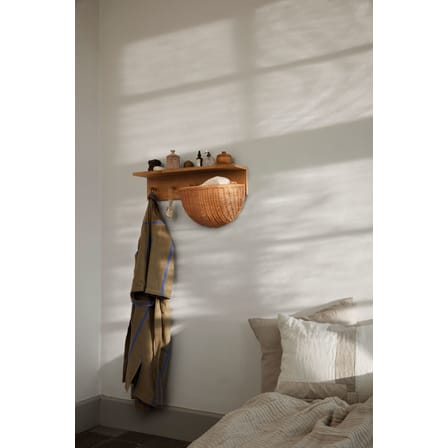 Portemanteau mural Place Medium bois naturel / Etagère - L 105 cm - Ferm Living