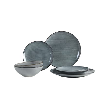 Set vaisselle Nordic Sea céramique bleu / 2 personnes - 6 pièces - BROSTE COPENHAGEN