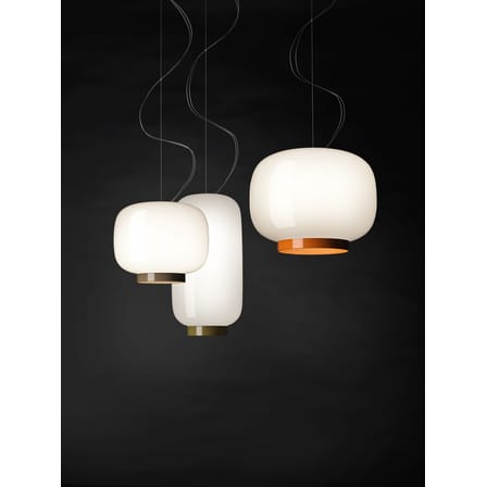 Suspension Chouchin Reverse n°3 verre blanc gris / Ø 30 cm x H 25 cm - Foscarini