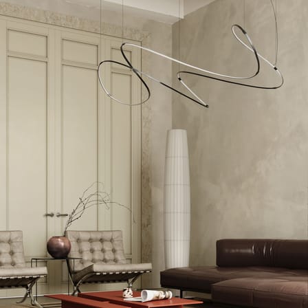 Suspension Zigouzi LED métal noir / L 180 cm - Dix Heures Dix