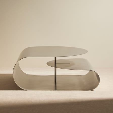 Table basse Gégé métal argent / 90 x 90 x H 35 cm - Maison Sarah Lavoine