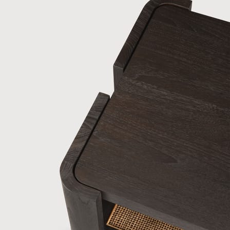 Table d'appoint Panel bois marron / 45 x 45 x H 50 cm - Teck & rotin - Ethnicraft