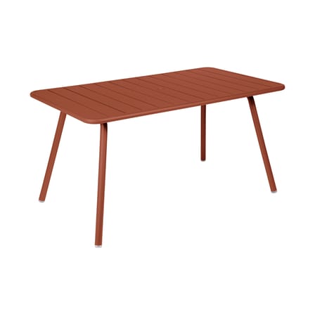 Table rectangulaire Luxembourg métal rouge / 143 x 80 cm (6 personnes)  - Trou parasol - Fermob