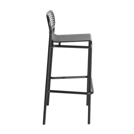 Tabouret de bar Week-End métal noir / Aluminium - H 80 cm - Petite Friture