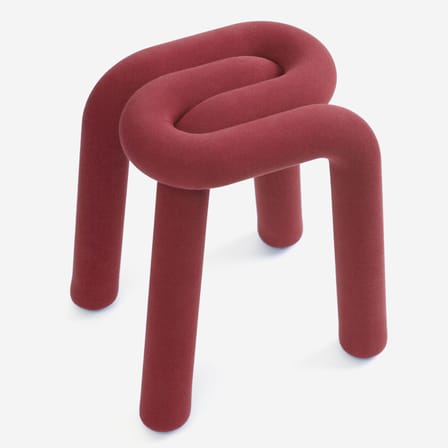 Tabouret rembourré Bold tissu rouge marron - Moustache