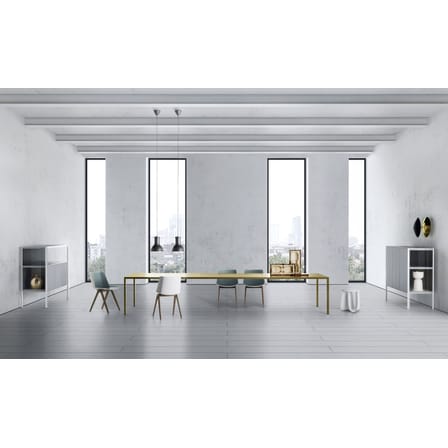 Tabouret Sag plastique blanc / Table H 44 cm - Assise polyuréthane / Nendo, 2016 - MDF Italia