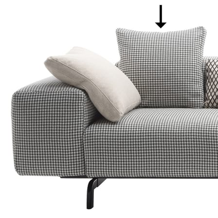 Accessoire  tissu noir / Coussin pour canapé Largo -  48 x 48 cm - Kartell