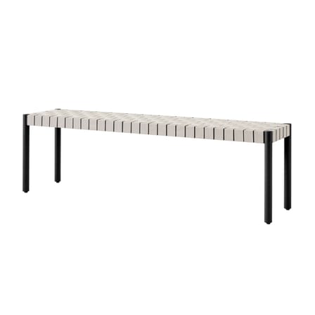 Banc Betty TK5 tissu bois noir / L 157 cm - Sangles en lin - &tradition