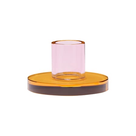 Bougeoir Astra Small verre orange - HÜBSCH