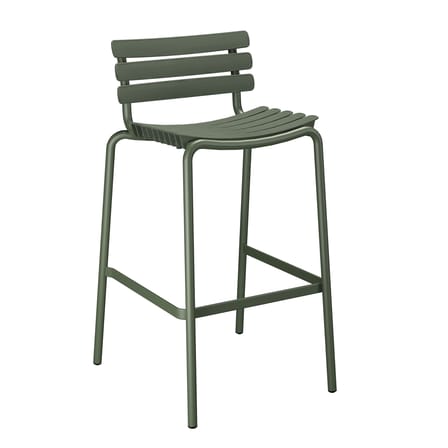 Chaise de bar ReCLIPS plastique vert / H 76 cm - Plastique recyclé - Houe