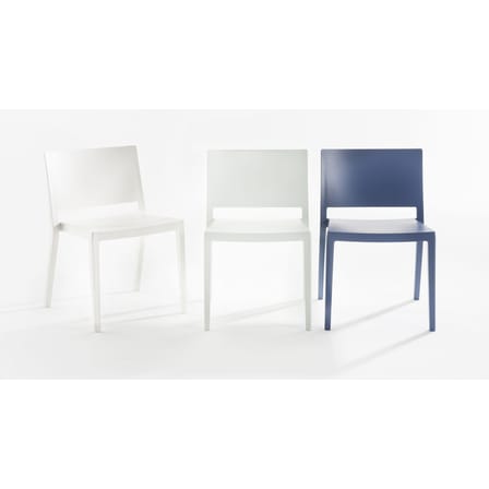 Chaise empilable Lizz plastique blanc / Version mate - Kartell