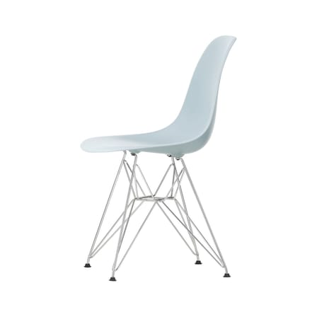 Chaise RE DSR - Eames Plastic Side Chair plastique bleu / (1950) - Pieds chromés / Recyclé - Vitra