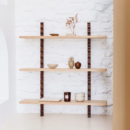 Etagère murale Heju X Nobodinoz bois naturel / 90 x H 102 cm - NOBODINOZ