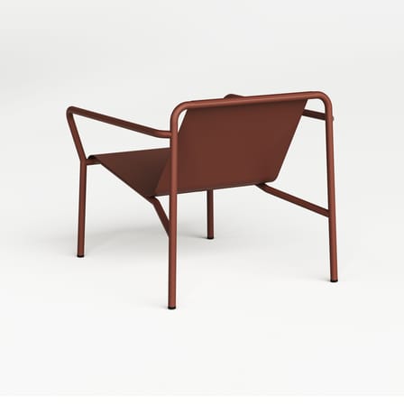 Fauteuil bas Panorama métal rouge - TIPTOE