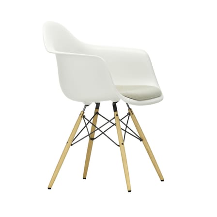 Fauteuil DAW - Eames Plastic Armchair plastique blanc / (1950) - Galette d'assise - Vitra