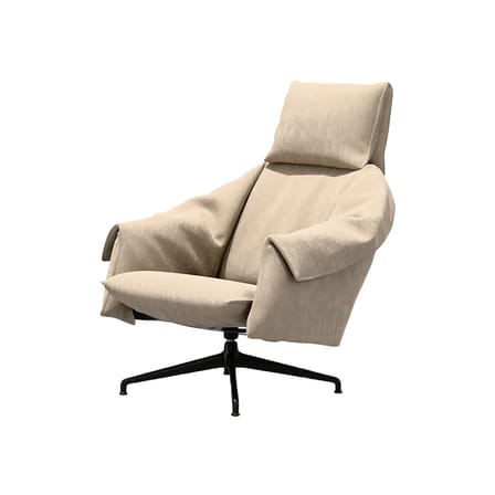 Fauteuil pivotant Bascule Highback tissu beige / Mécanisme d’inclinaison - Piètement 4 branches - Vitra