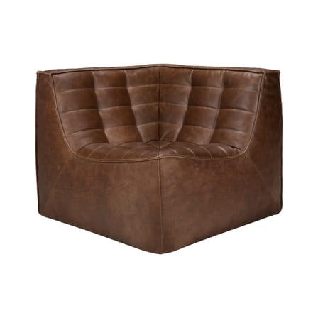 Canapé modulable N701 cuir marron / Module d'angle carré 90° - Ethnicraft