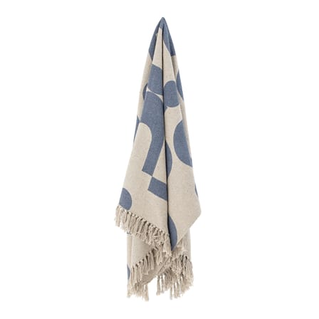 Plaid Agno tissu bleu / 160 x 130 cm - Coton recyclé - Bloomingville