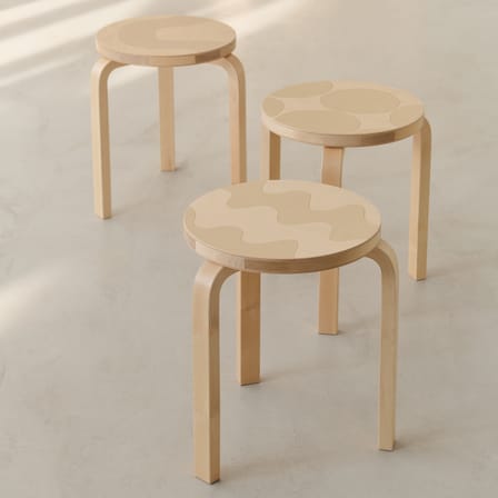 Tabouret empilable 60 / 3 pieds - Artek + Marimekko, édition limitée 90e anniversaire - ARTEK