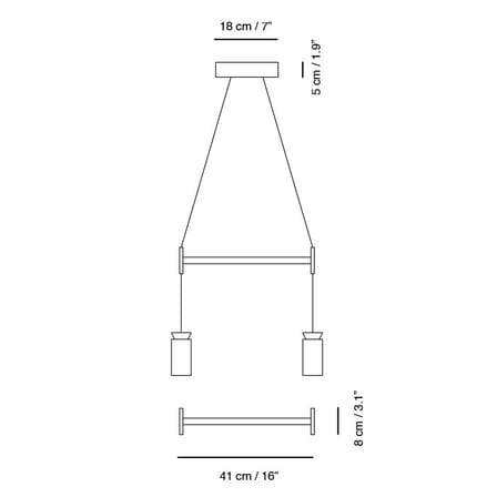 Accessoire  métal noir / Kit assemblage pour créer une suspension Triana Double - Carpyen