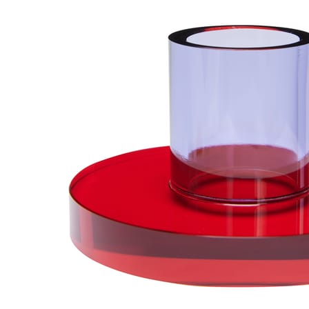 Bougeoir Astra Small verre rouge - HÜBSCH