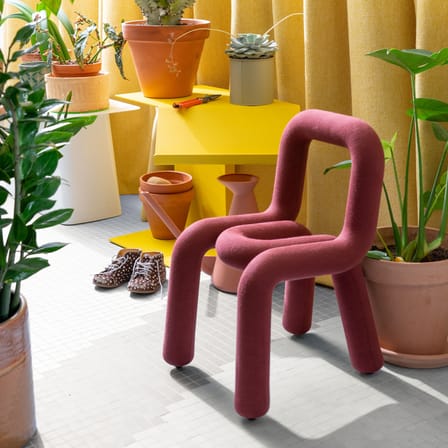 Chaise enfant Mini Bold tissu marron / Rembourrée - Moustache