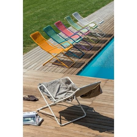 Chaise longue pliable Bahama métal beige - Emu