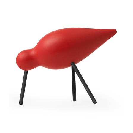 Décoration Oiseau Shorebird M bois rouge / L 15 x H 11 cm - Normann Copenhagen