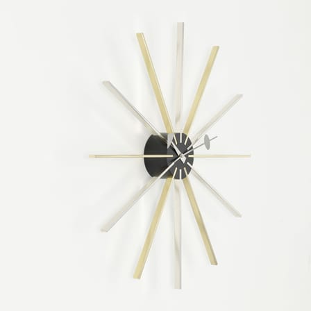 Horloge Star Clock or argent métal / By George Nelson, 1948-1960 / Ø 61 cm - Vitra