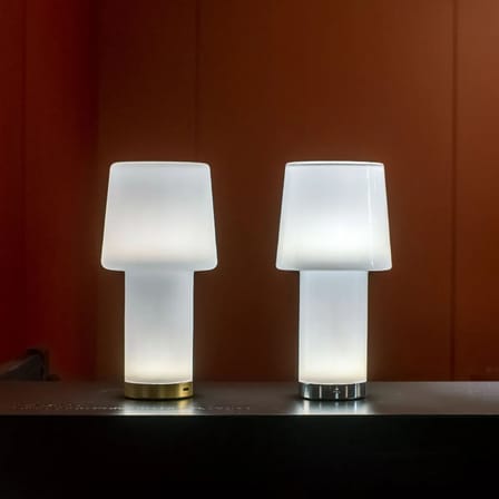 Lampe extérieur sans fil rechargeable Cameo LED verre blanc - Fontana Arte