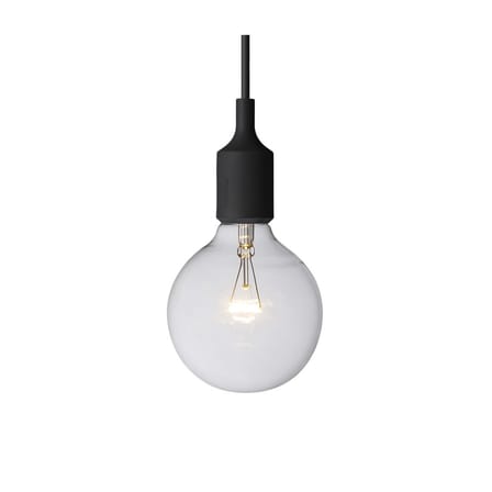 Pendelleuchte E27 plastikmaterial schwarz / Silikon - Inklusive Glühbirne - Muuto