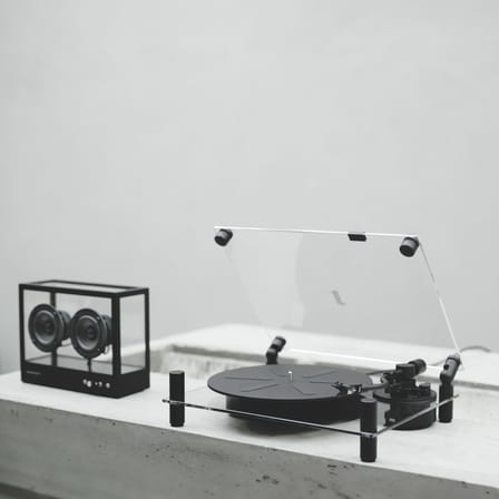 Platine vinyle Turntable verre noir / Bluetooth 5.0 - Transparent Speaker